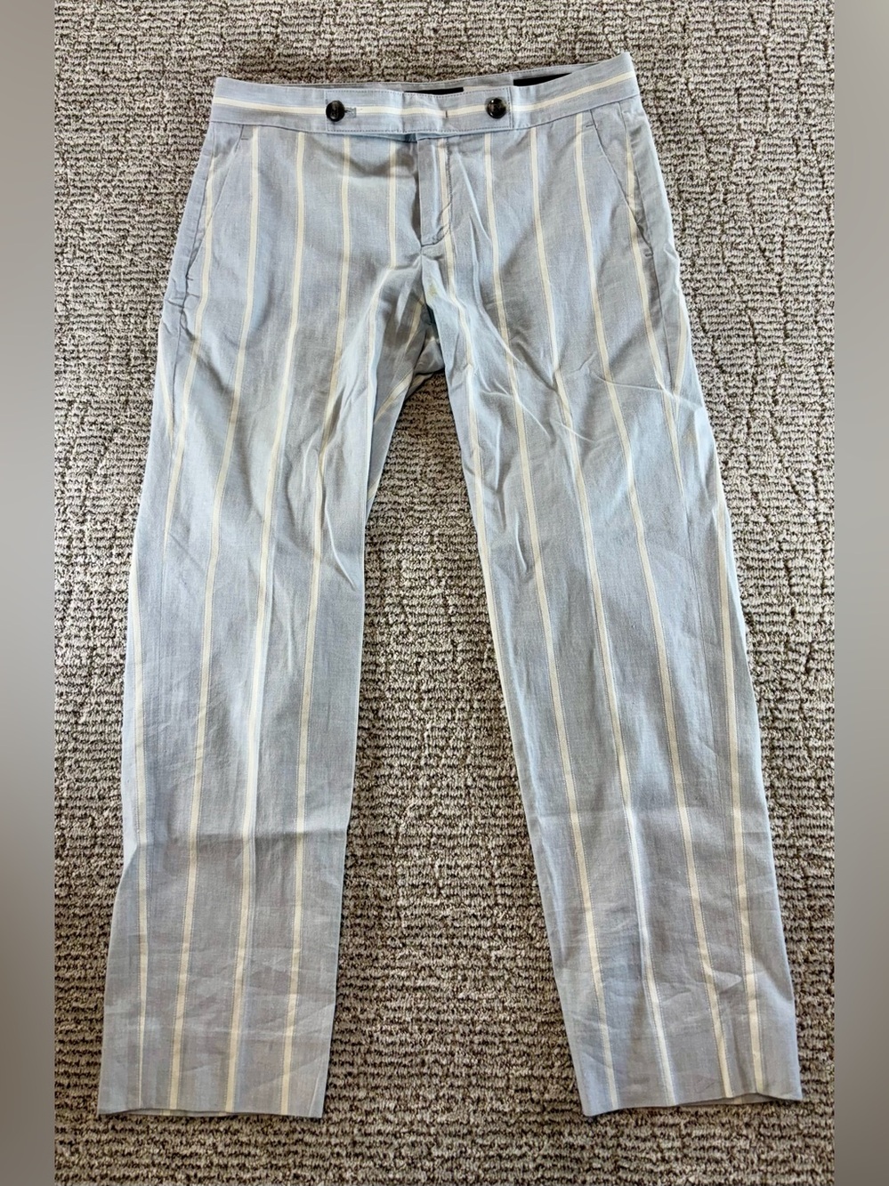 Banana Republic Women’s Size 4 Blue-White Avery Linen-Blend Pants